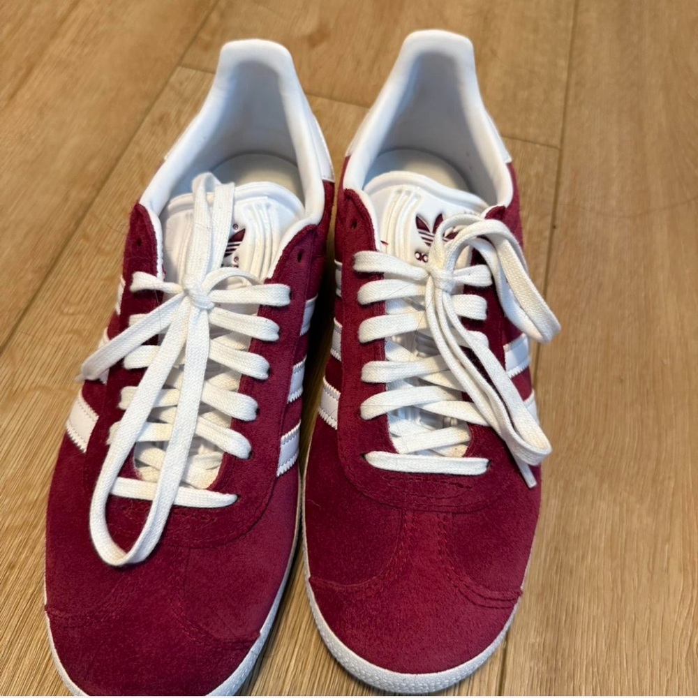 Adidas Maroon and White Classic Sneakers